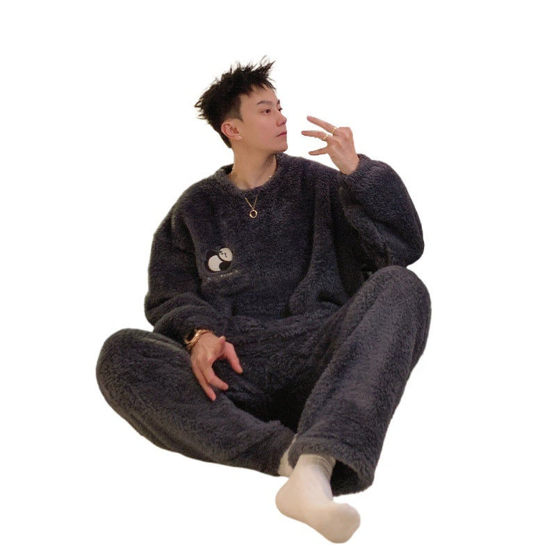 Herren Jacquard Samt Pyjama – Lässig, Warm & Komfortabel, Freizeit & Outdoor