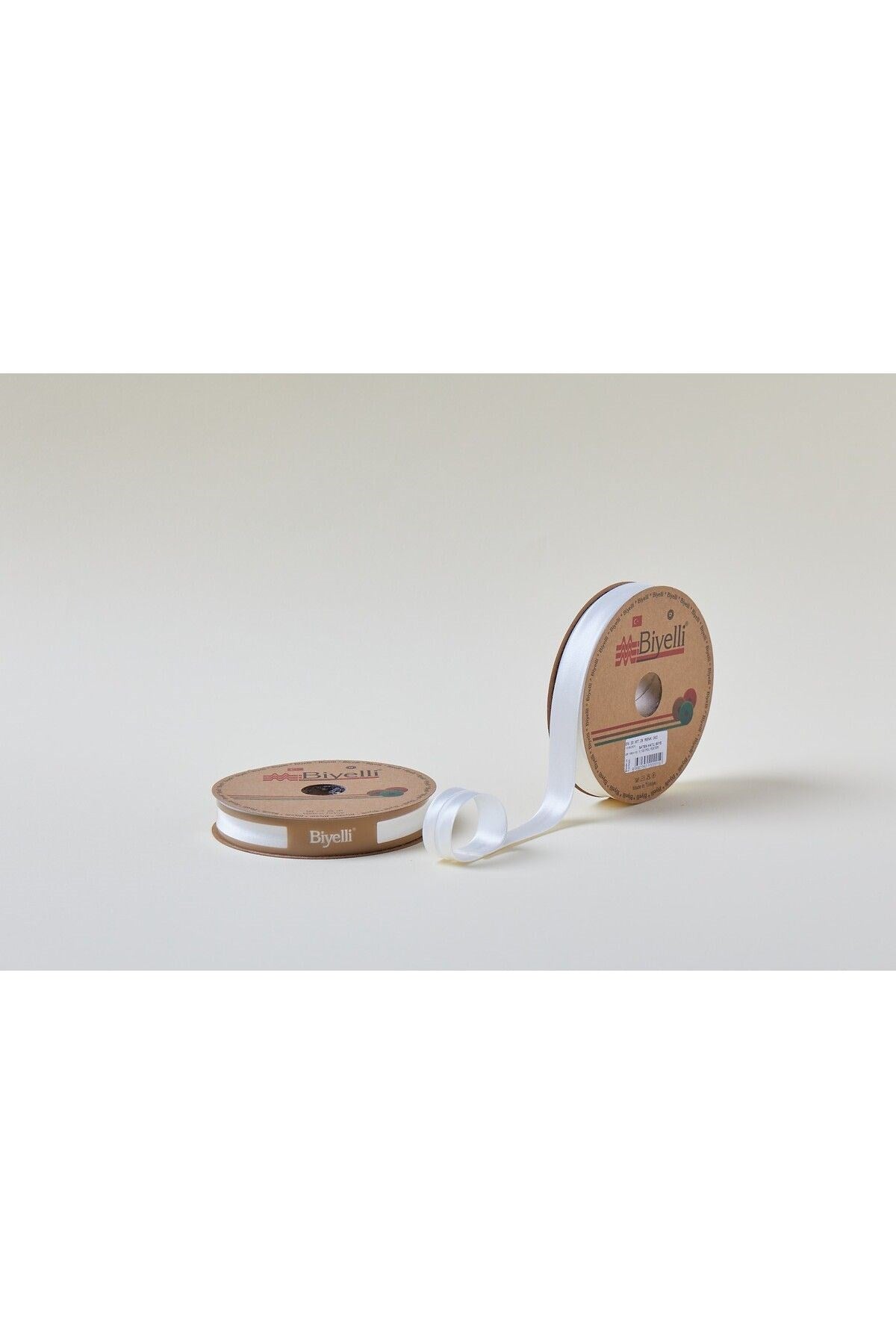 Biye Saten Katlý 002 Ekru 2 cm 25 Metre %100 Polyester