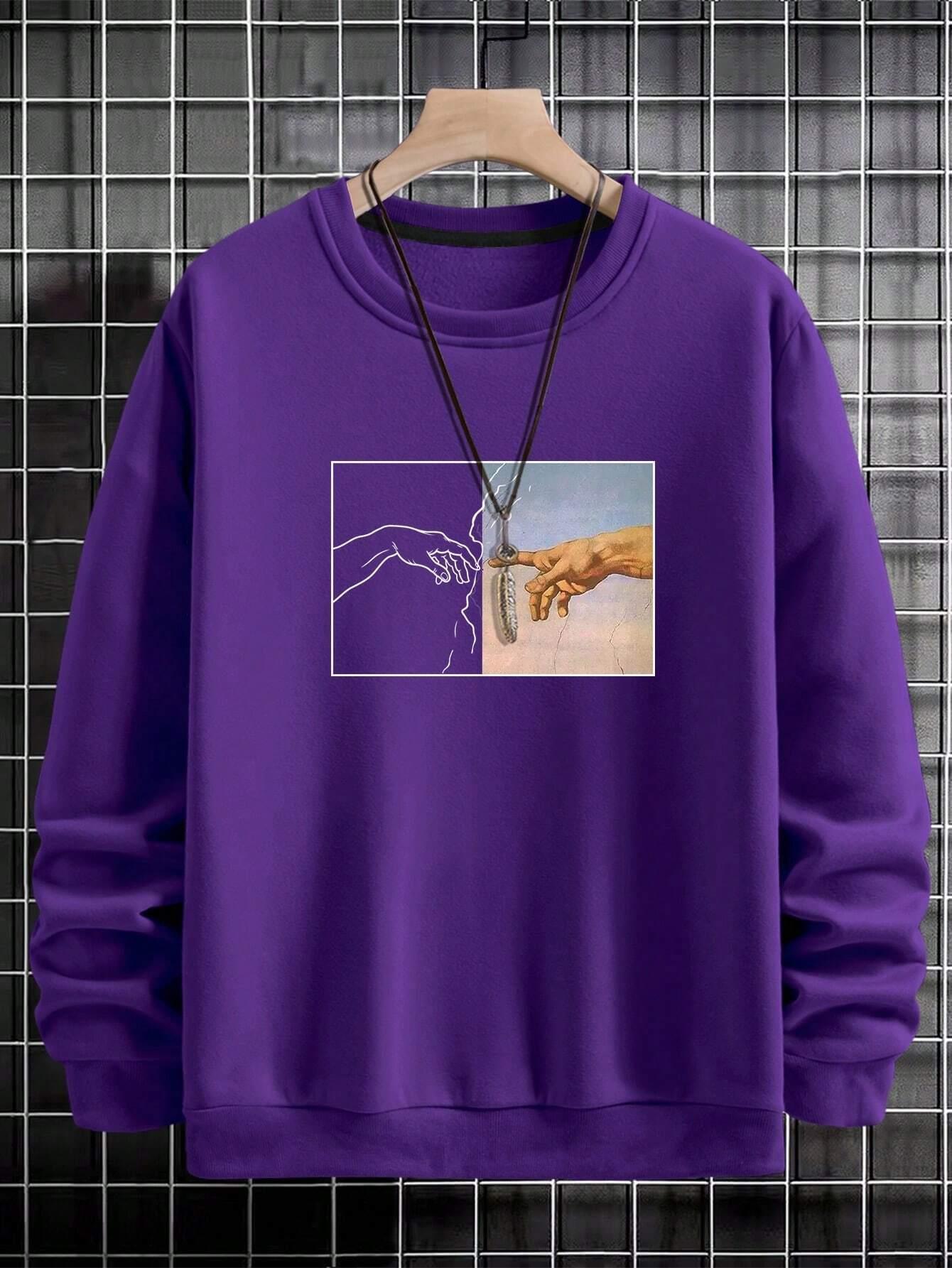 UnisexSweatshirt – Street Style, Handbedruckt, Lässig