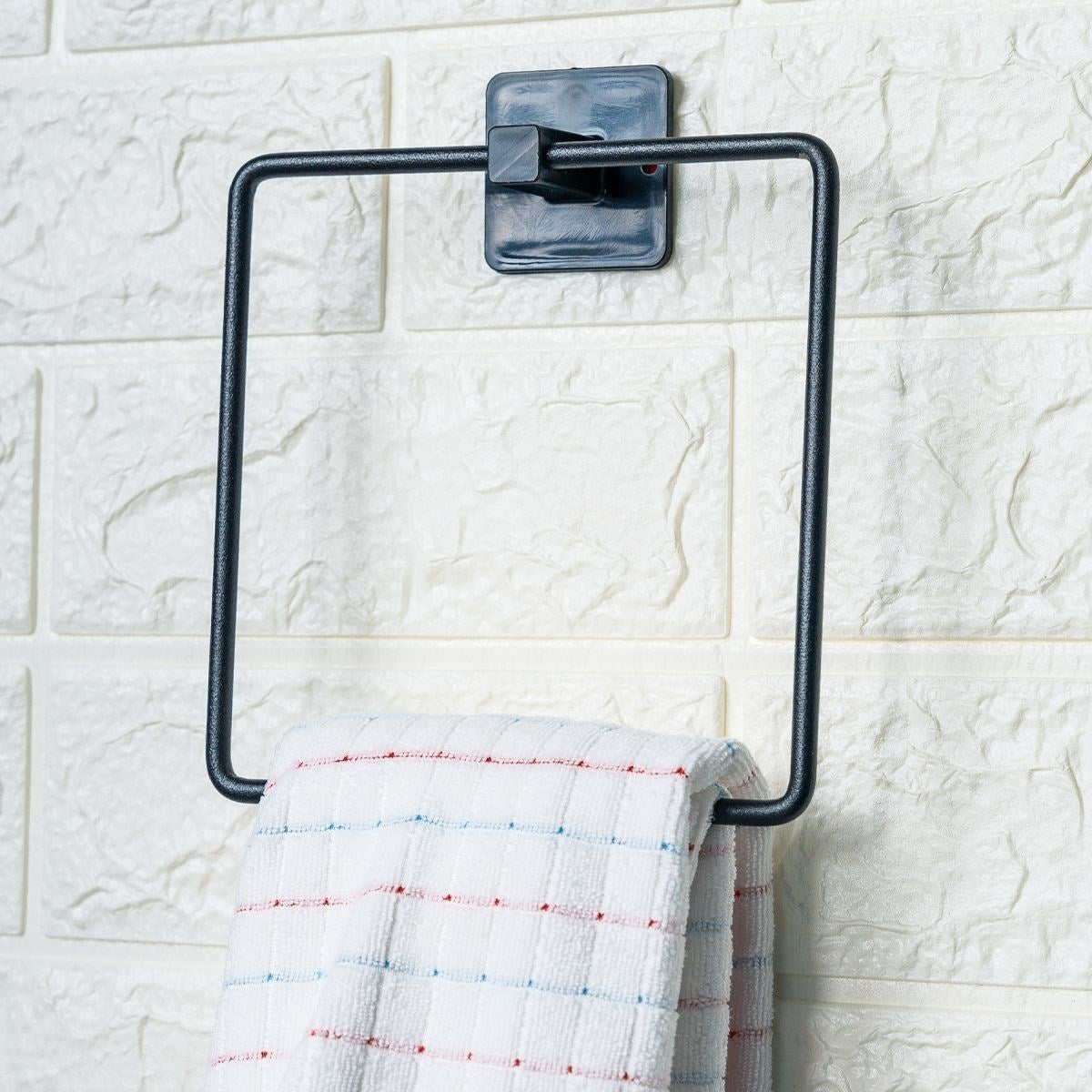 BUFFER® Kendiliðinden Yapýþkanlý Siyah Paslanmaz Metal Kare Havluluk