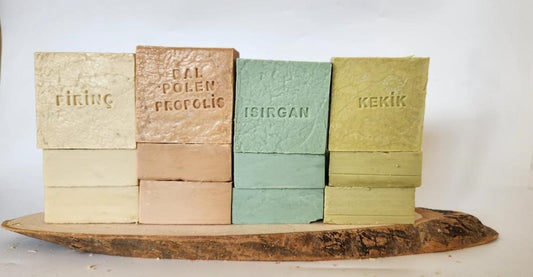 Doðal Üretim Sabunu Karýþýk (Pirinç-Bal Polen Propolis- Isýrgan-Kekik) 12'li Set