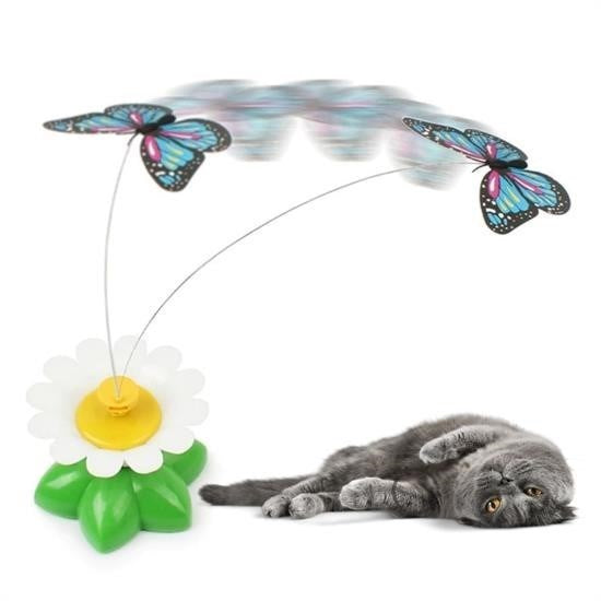 BUFFER® Hareketli Dönen Kelebek - Kedi Oyuncaðý ( Pille Çalýþýr)