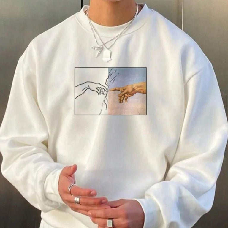 UnisexSweatshirt – Street Style, Handbedruckt, Lässig