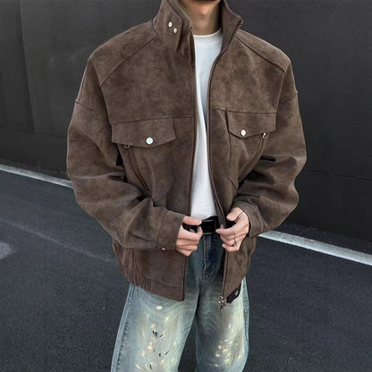 Unisex Stickerei Jacke – Lässig, Langarm, Streetwear Style