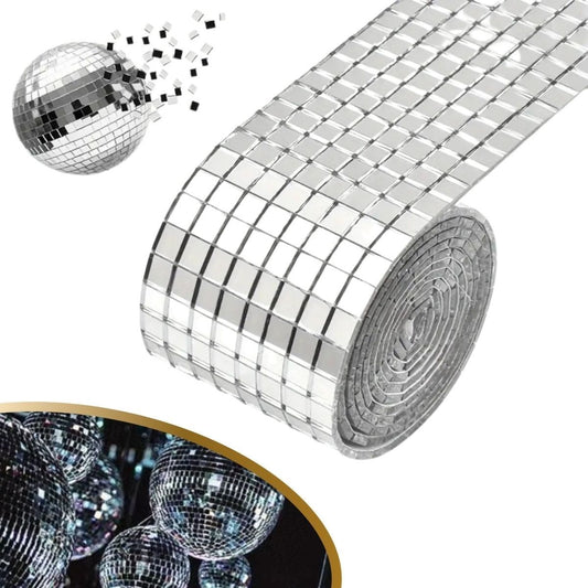 BUFFER®1 Metre Uzunluðunda Gümüþ Renk Aynalý Mozaik Taþlý Dekor Bandý 4 cm x 1 mt