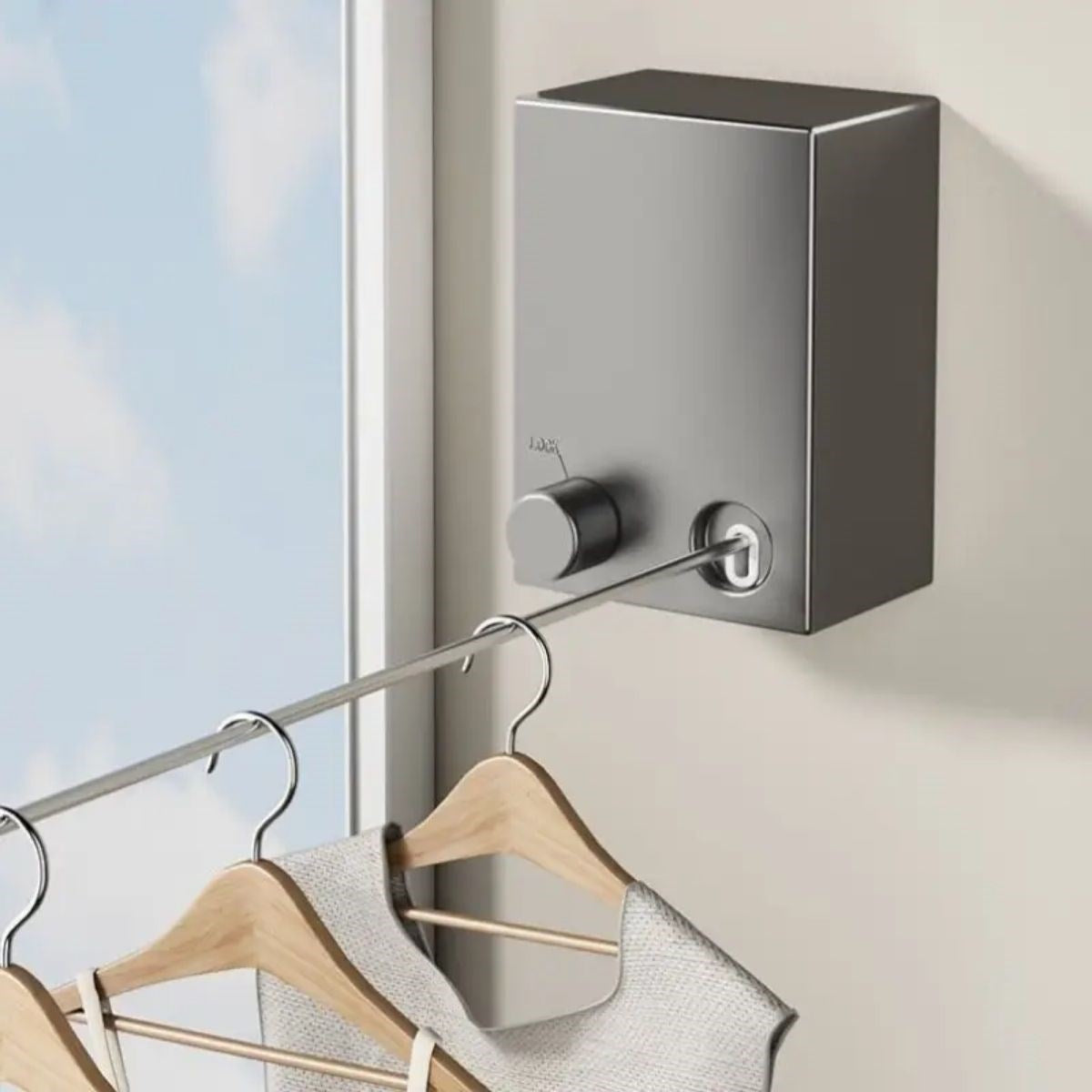 BUFFER® Teleskopik Çamaþýr Kurutma Askýsý, Pratik Geri Çekilebilir Çamaþýr Ýpi