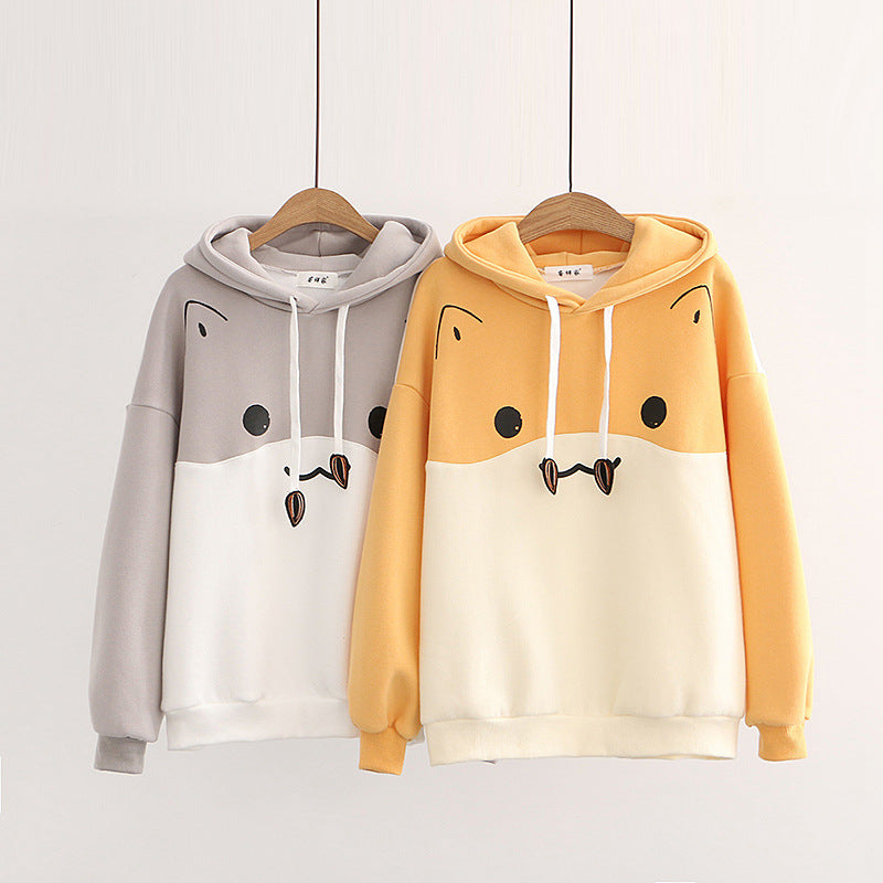 Unisex Hoodie mit süßem Tiermotiv – Oversize Kapuzenpullover für Herbst & Winter