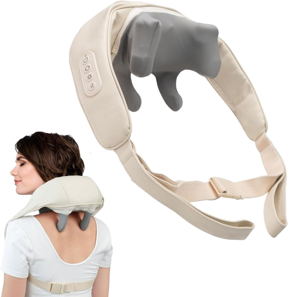 BUFFER® Elektrikli Boyun ve Sýrt Masaj Aleti Kablosuz Boyun ve Omuz Yoðurma Masaj Yastýðý