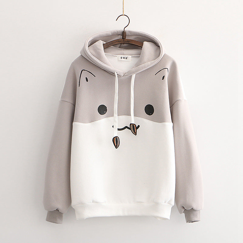 Unisex Hoodie mit süßem Tiermotiv – Oversize Kapuzenpullover für Herbst & Winter