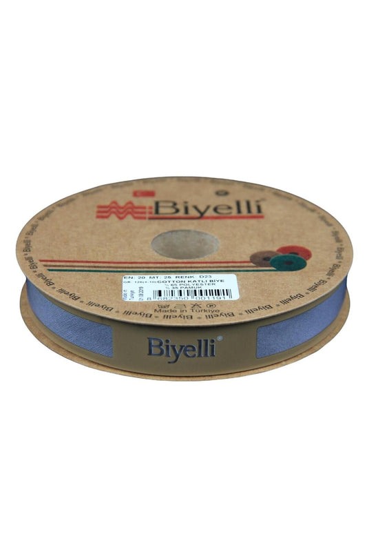 Biye Koton Katlý D23 Koyu Gri 2 cm 25 Metre %65 Koton %35 Polyester
