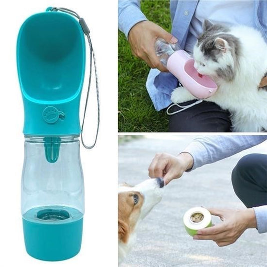 BUFFER® Taþýnabilir Mama Hazneli Evcil Hayvan Suluðu Seyahat Kabý Kilitlenebilen Su Sýzdýrmaz 380ML