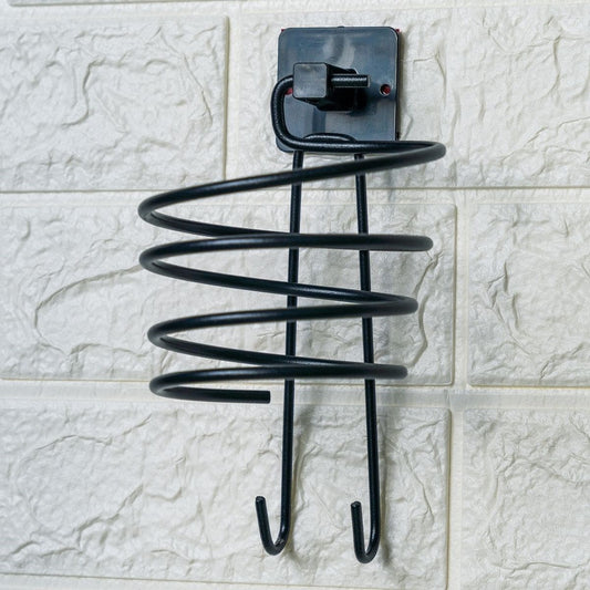 BUFFER® Kendiliðinden Yapýþkanlý Siyah Paslanmaz Metal Fön Makinesi Askýsý Saç Kurutma Makinesi Tutacaðý