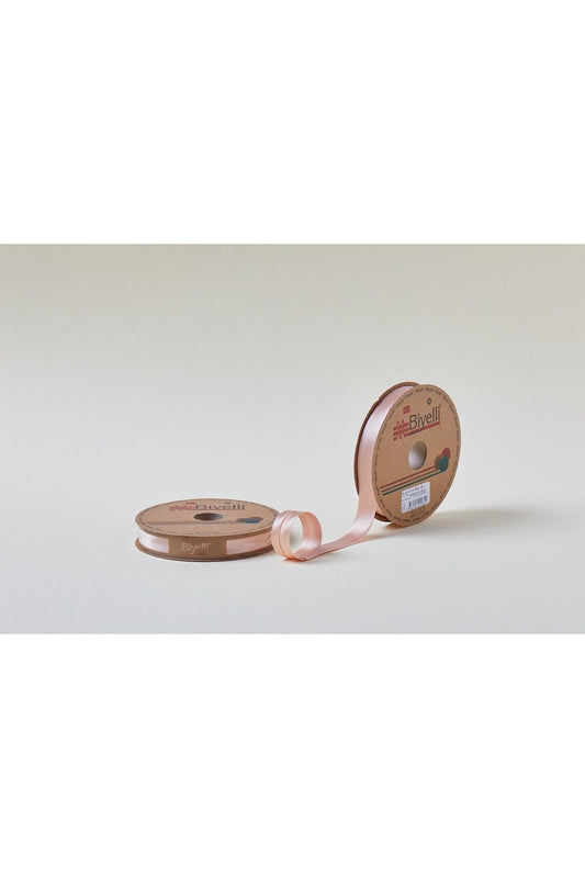 Biye Saten Katlý 065 Somon 2 cm 25 Metre %100 Polyester