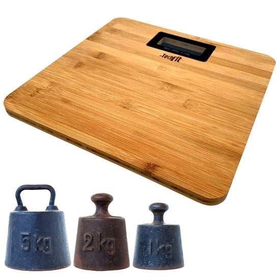 BUFFER® Techfit Bambu Banyo Baskülü Yüksek Hassasiyetli Darbelere Dijital Dayanýklý Terazi Tf 1065 M