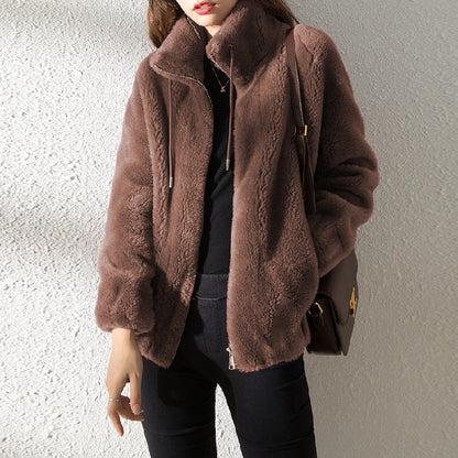 Damen Cardigan – Doppeltes Fleece, Wärmend mit Hohem Kragen | Pullover & Strickjacke 2025