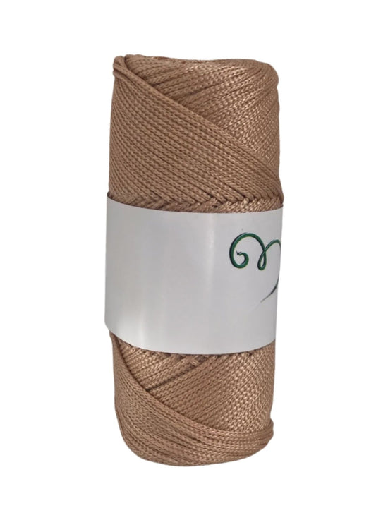 Makrome Ýpi 3mm Polyester Açýk Karamel