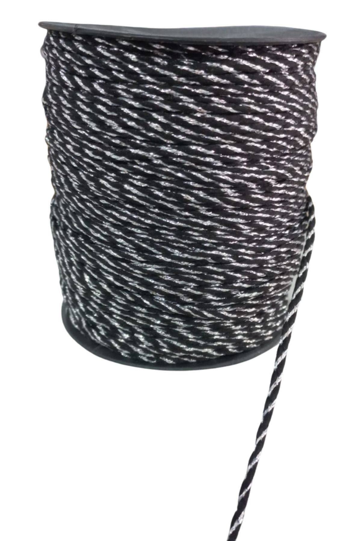 Bileklik ipi,hediye Paketleme ipi, Þans, Bereket, Aþk, Þifa, Güç 10 mm Pamuk  10 metre Siyah