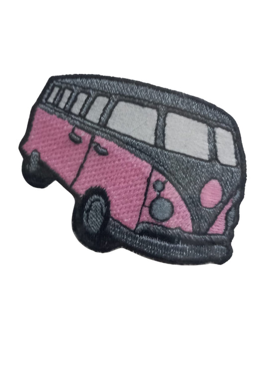 Aplike Ütü Ýle Yapýþan Otobüs Pembe-Gri Arma 4x2,5 cm