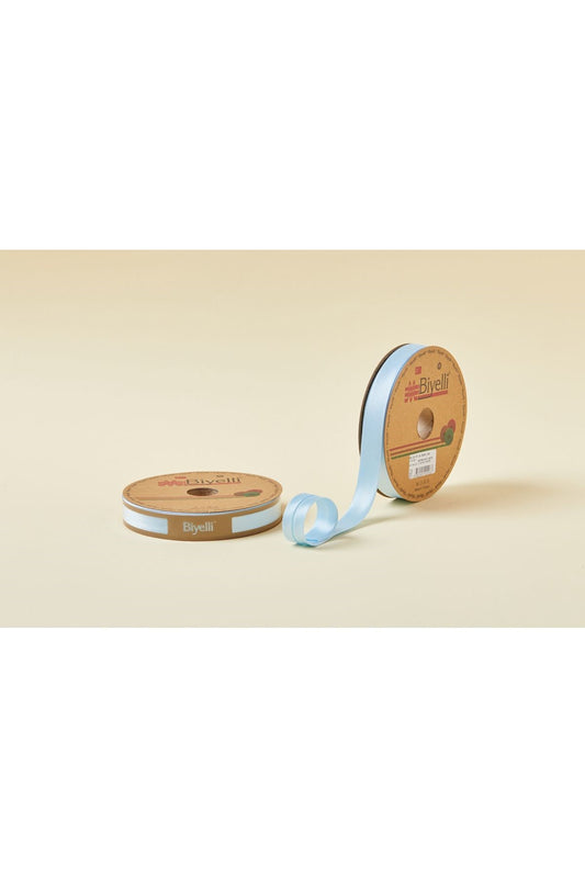 Biye Saten Katlý 004 Mavi 2 cm 25 Metre %100 Polyester