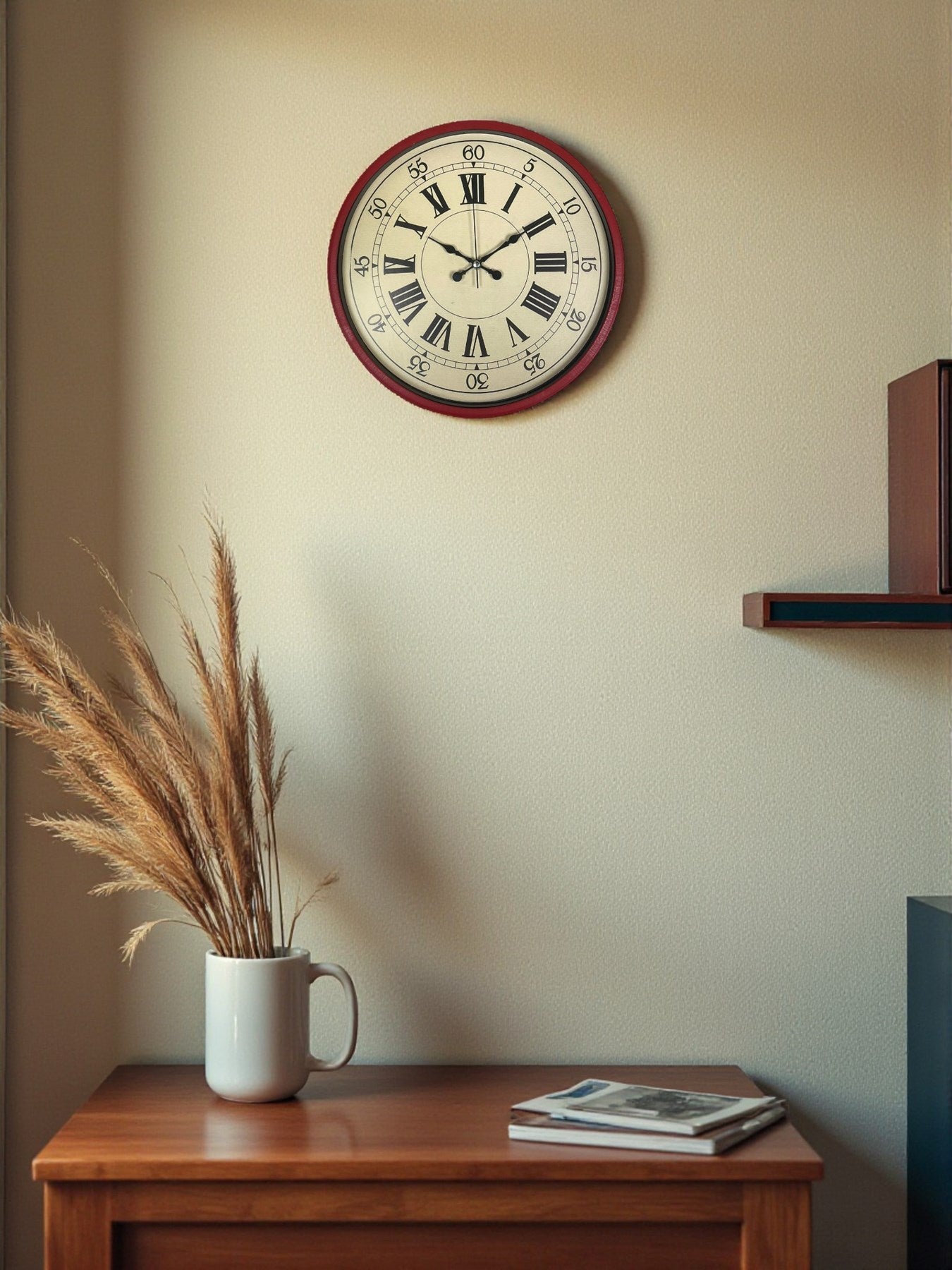 Zentime 36 Cm Kýrmýzý Dekoratif Duvar Saati