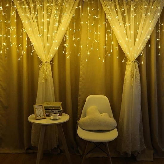 BUFFER® 8 Fonksiyonlu 16 Saçaklý Perde Led 3 x 1 (Günýþýðý)