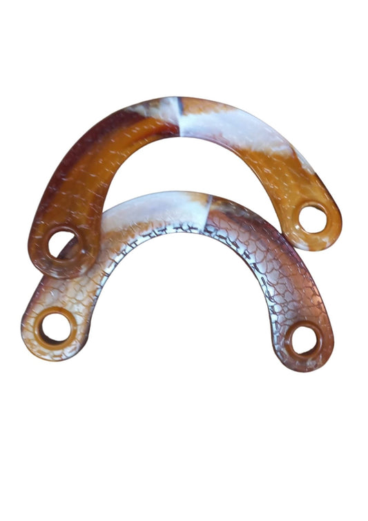 Çanta Sapý Ay Model Kahverengi-Beyaz 20 cm