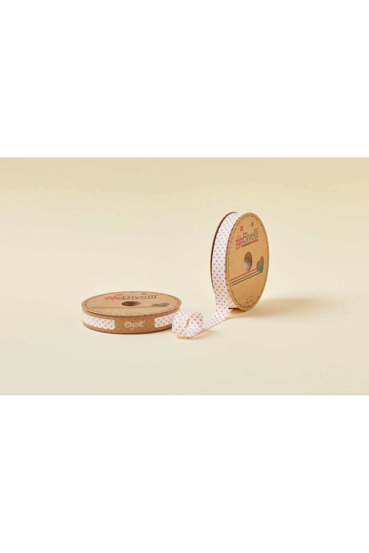 Biye Puanlý Katlý B06 Turuncu 2 cm 25 Metre %65 Koton %35 Polyester