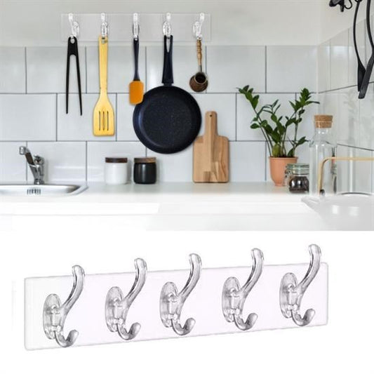 BUFFER® 5'li Güçlü Yapýþkanlý Þeffaf Duvar Askýsý Banyo Mutfak Düzenleyici Pratik Askýlýk