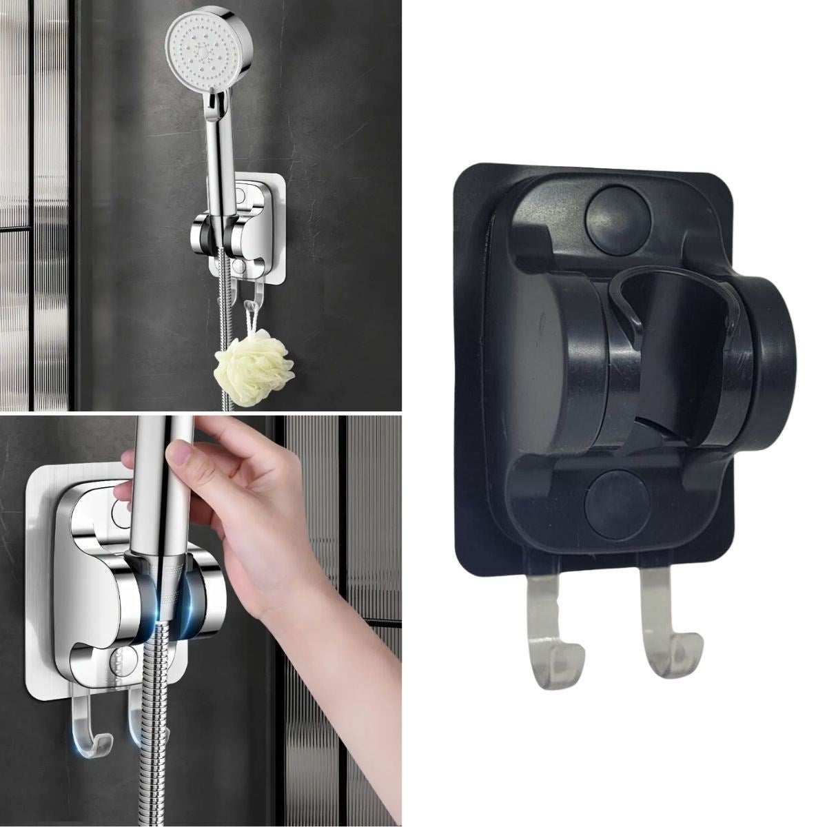 BUFFER® Kendiliðinden Güçlü Yapýþkanlý Askýlý Duþ Baþlýk Tutucu