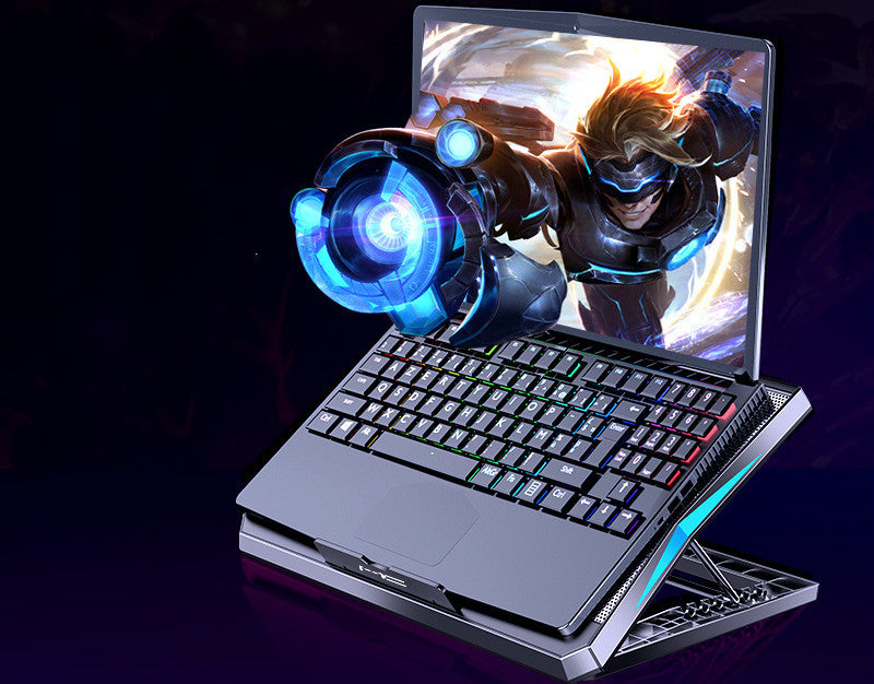 Foldable Laptop Cooling Base with Fans – Height-Adjustable Desktop Laptop Cooler with USB