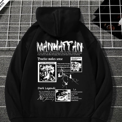 Herren Hoodie – Lässig, Mit Kordelzug & Taschen, Freizeit