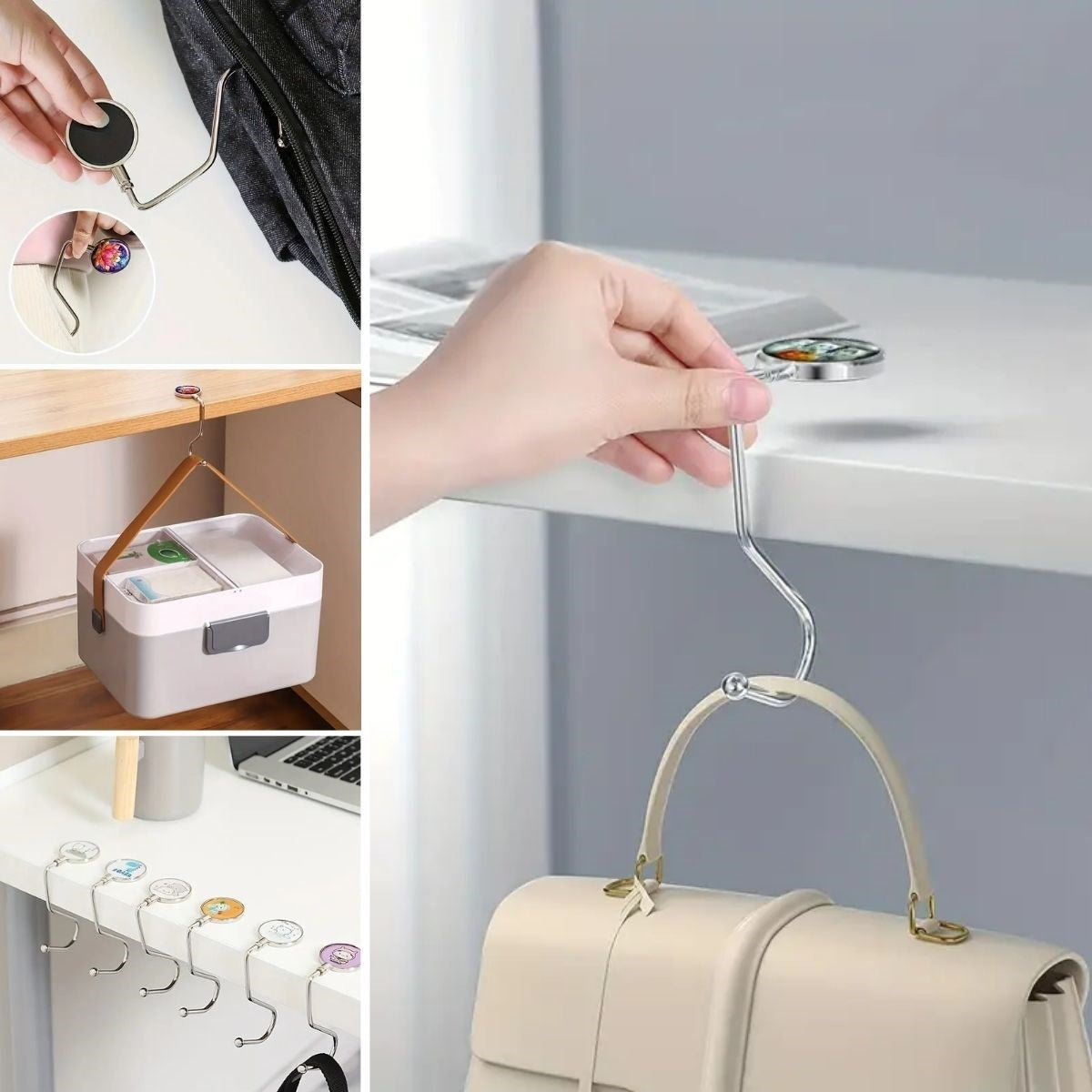 BUFFER® Masaya Takýlabilen Çanta Askýsý Çanta Tipi Pratik Metal Çanta Kanca