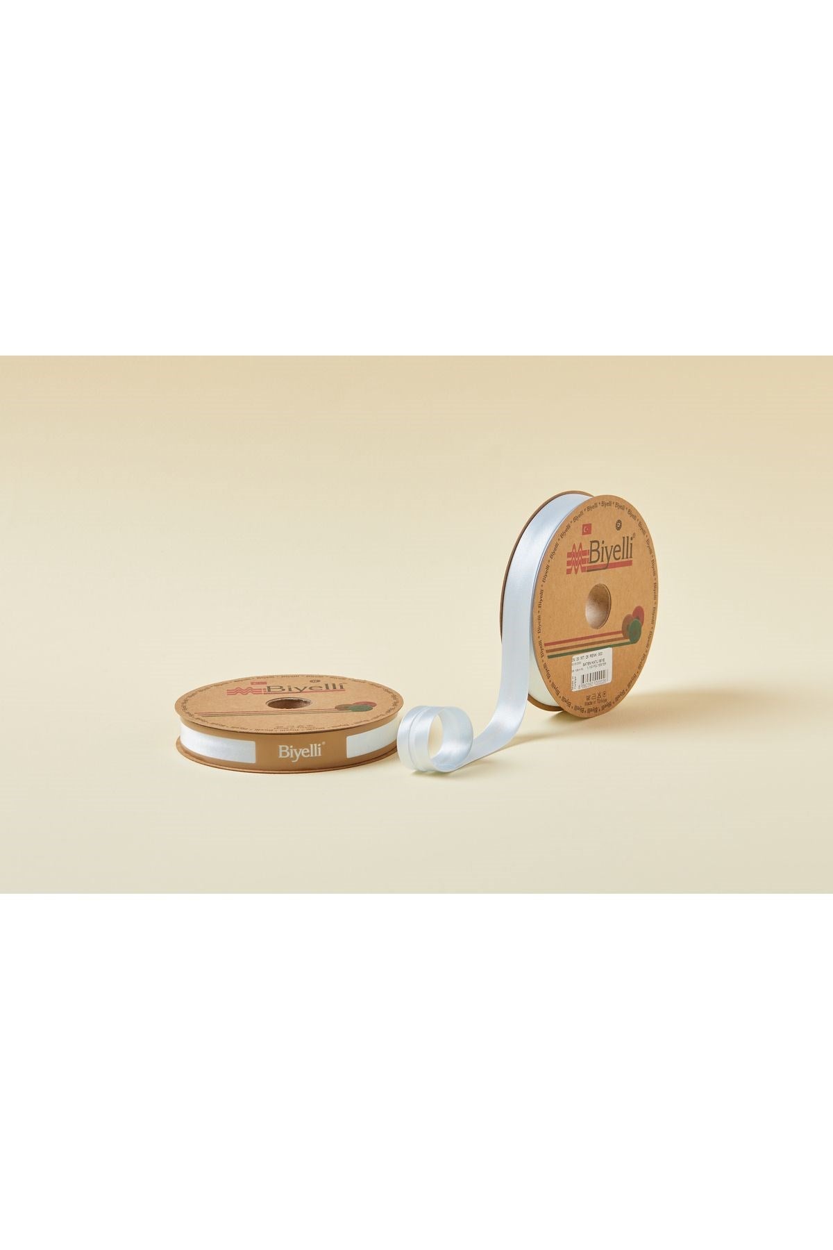 Biye Saten Katlý 003 Açýk Mavi 2 cm 25 Metre %100 Polyester