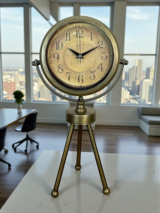 Zentime Eskitme Vintage Üç Ayaklý Masa Saati