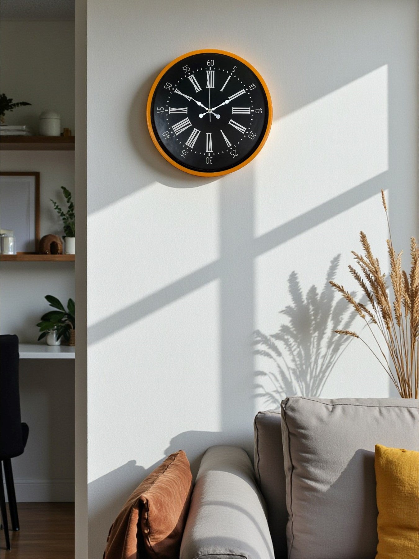 Zentime 36 Cm Turuncu Dekoratif Duvar Saati