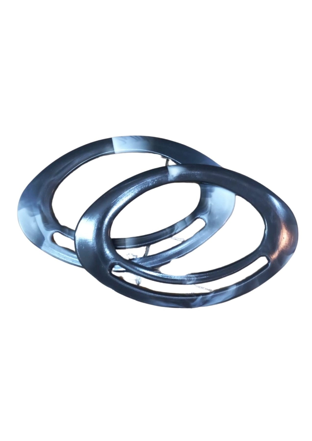 Çanta Sapý Oval Siyah-Beyaz 18 cm