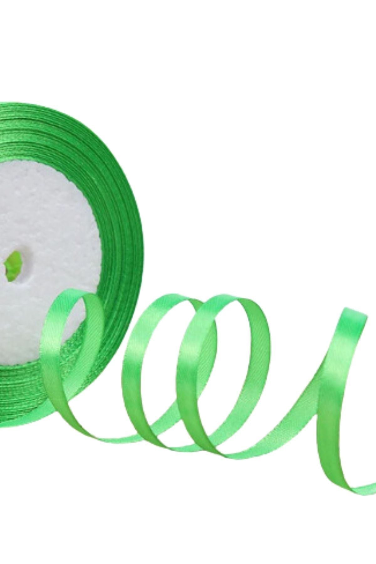 Saten Kurdele 6 mm Fýstýk Yeþili 1 Metre