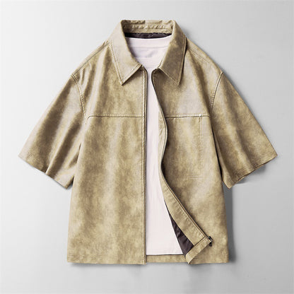 Damen Lederjacke – Imitat Leder, Prinzessärmel, Ultra Kurz