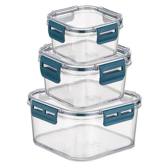 BUFFER® 3'lü Pratik Silikon Contalý Sýzdýrmaz Kapaklý Saðlam Ýstiflenebilir Saklama Kaplarý