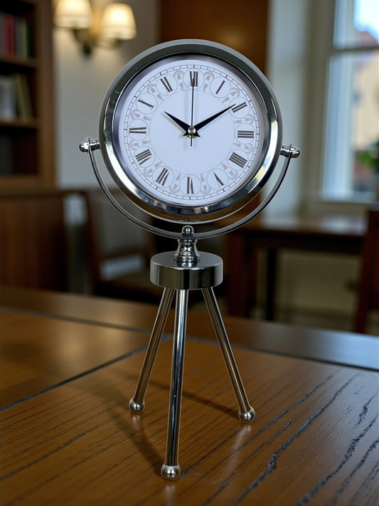 Zentime Krom Þýk Üç Ayaklý Masa Saati
