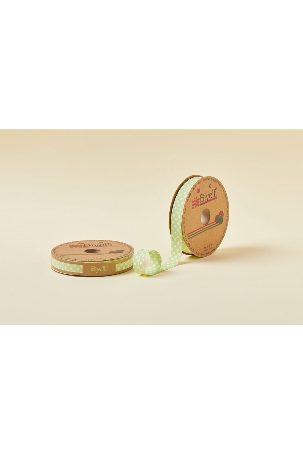 Biye Büyük Puanlý Katlý A15 Yeþil 2 cm 25 Metre %65 Koton %35 Polyester