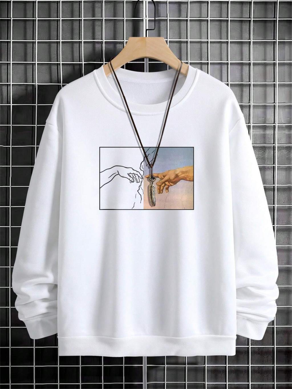 UnisexSweatshirt – Street Style, Handbedruckt, Lässig