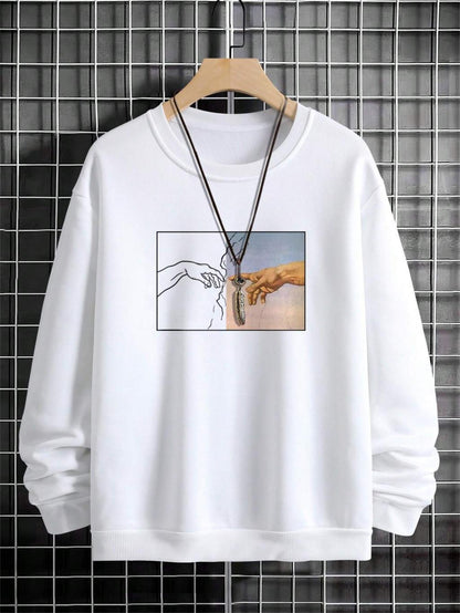 UnisexSweatshirt – Street Style, Handbedruckt, Lässig