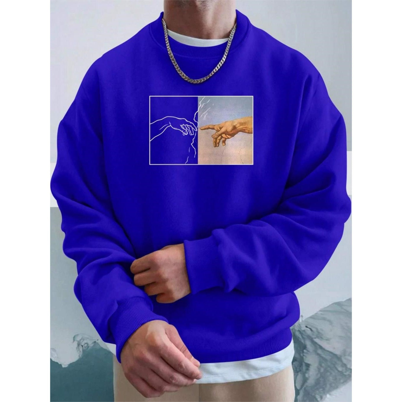 UnisexSweatshirt – Street Style, Handbedruckt, Lässig