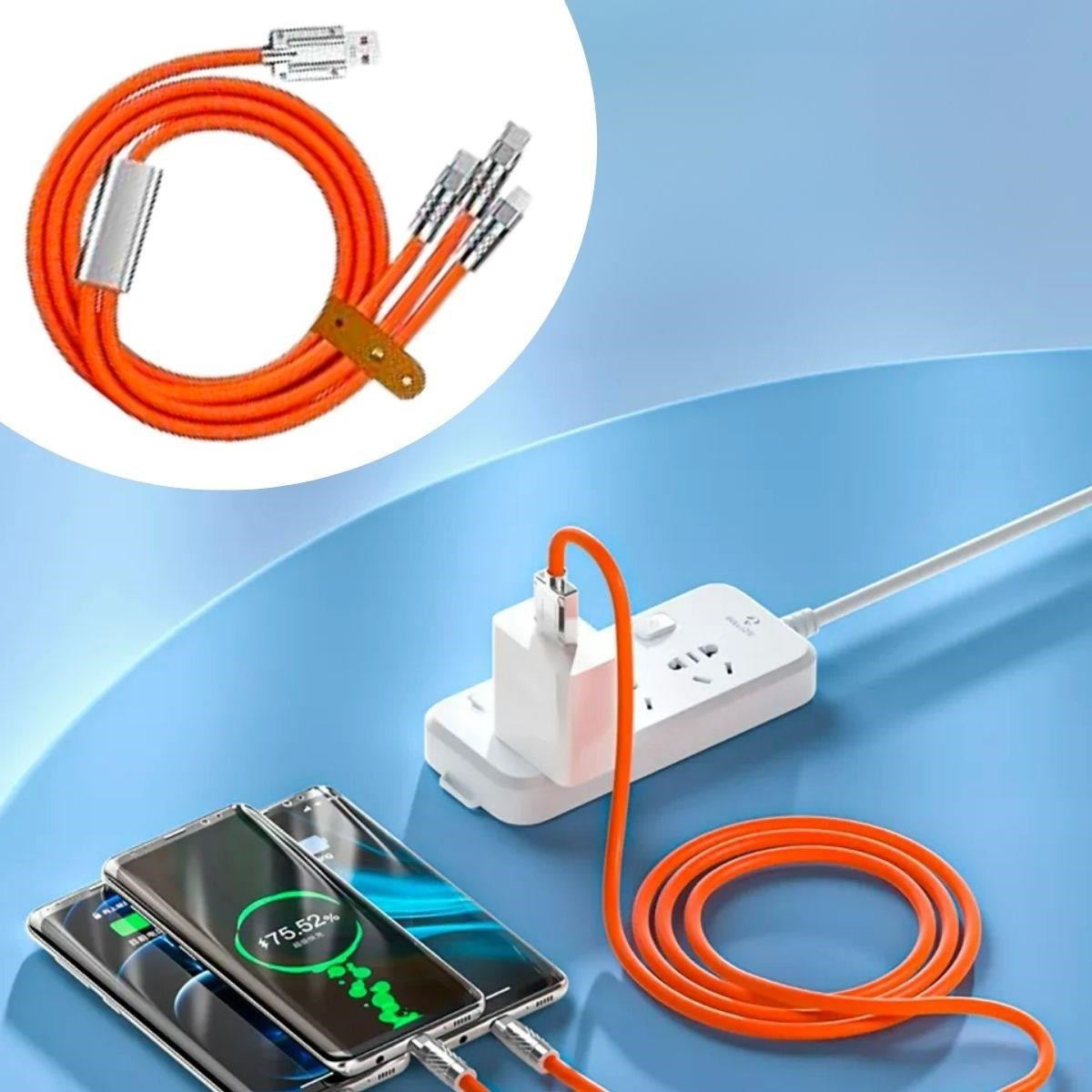 BUFFER®  3 Þarj Aleti 1 Arada Çinko Alaþým Hýzlý Þarj Kablosu Turuncu