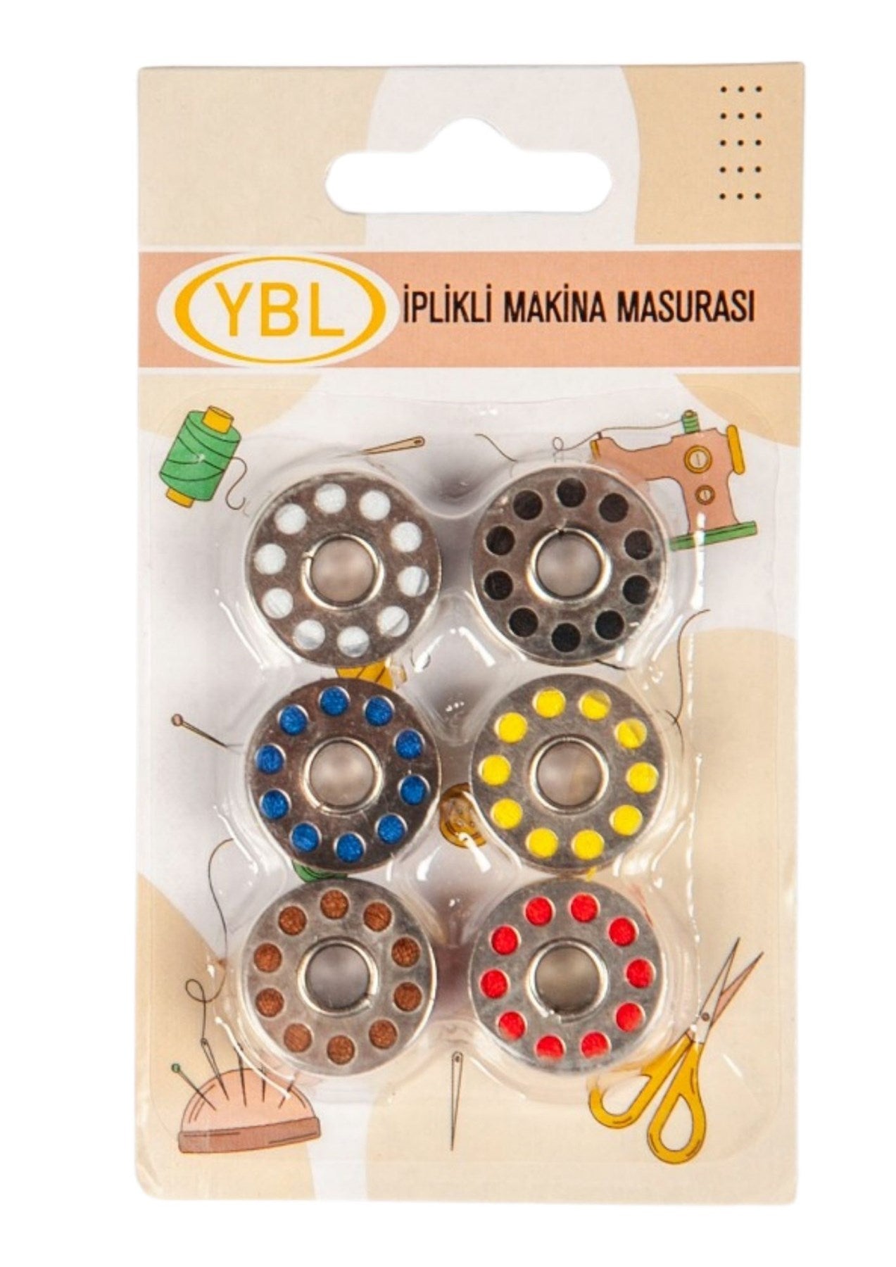 Makine Masurasý Ýplikli Renkli 6'lý