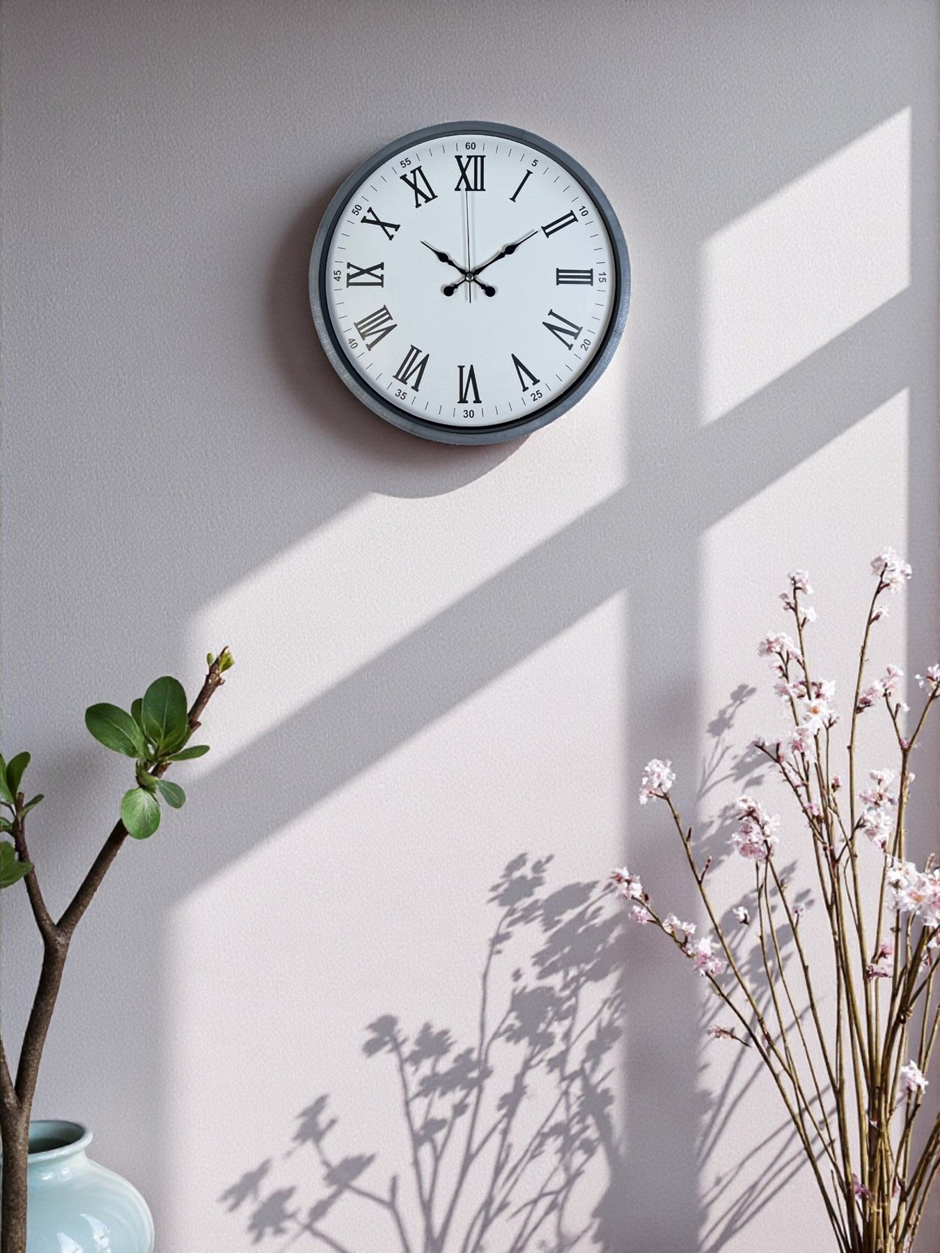 Zentime 36 Cm Gri Dekoratif Duvar Saati