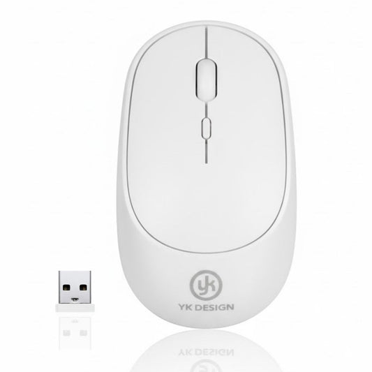 BUFFER® Beyaz Renkli Ergonomik Sessiz Kablosuz Mouse – USB Alýcýlý, Ofis ve Oyun Ýçin Konforlu Bilgisayar Faresi MS6310