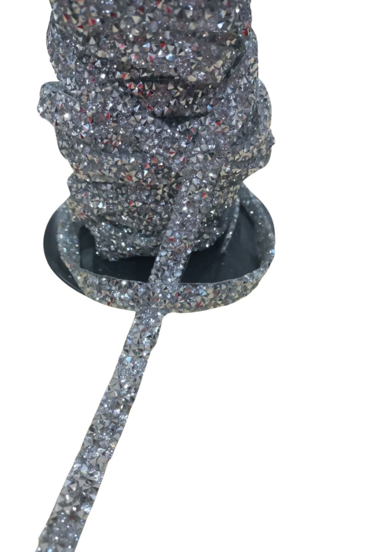 Silikonlu Yapýþtýrma Taþ Þerit 2 cm Gümüþ 1 Metre