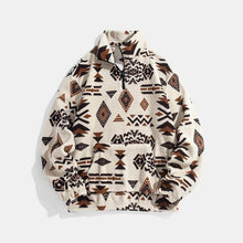 Men’s Hoodie with Ethnic Pattern – Zip-Up Plush Hoodie | Warm & Comfortable